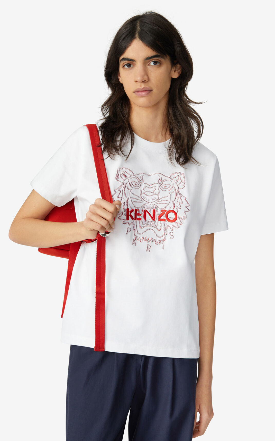 Kenzo Tiger loose fitting Ženska Majice Bela SI-5749468